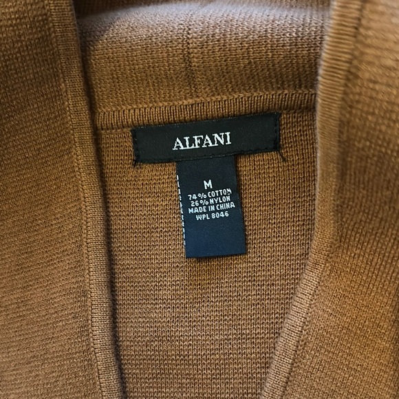 Alfani Brown Sweater Jacket Size Medium - Picture 2 of 6